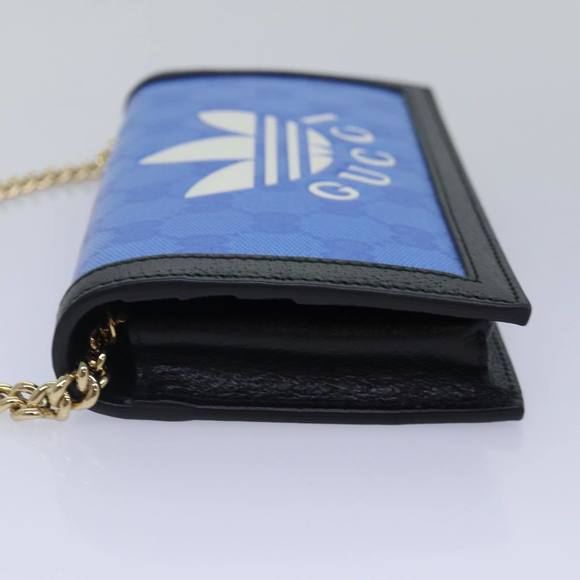 GUCCI GG Supreme Adidas Collaboration Chain Shoulder Wallet 621892 Auth 88144A - Picture 3 of 16